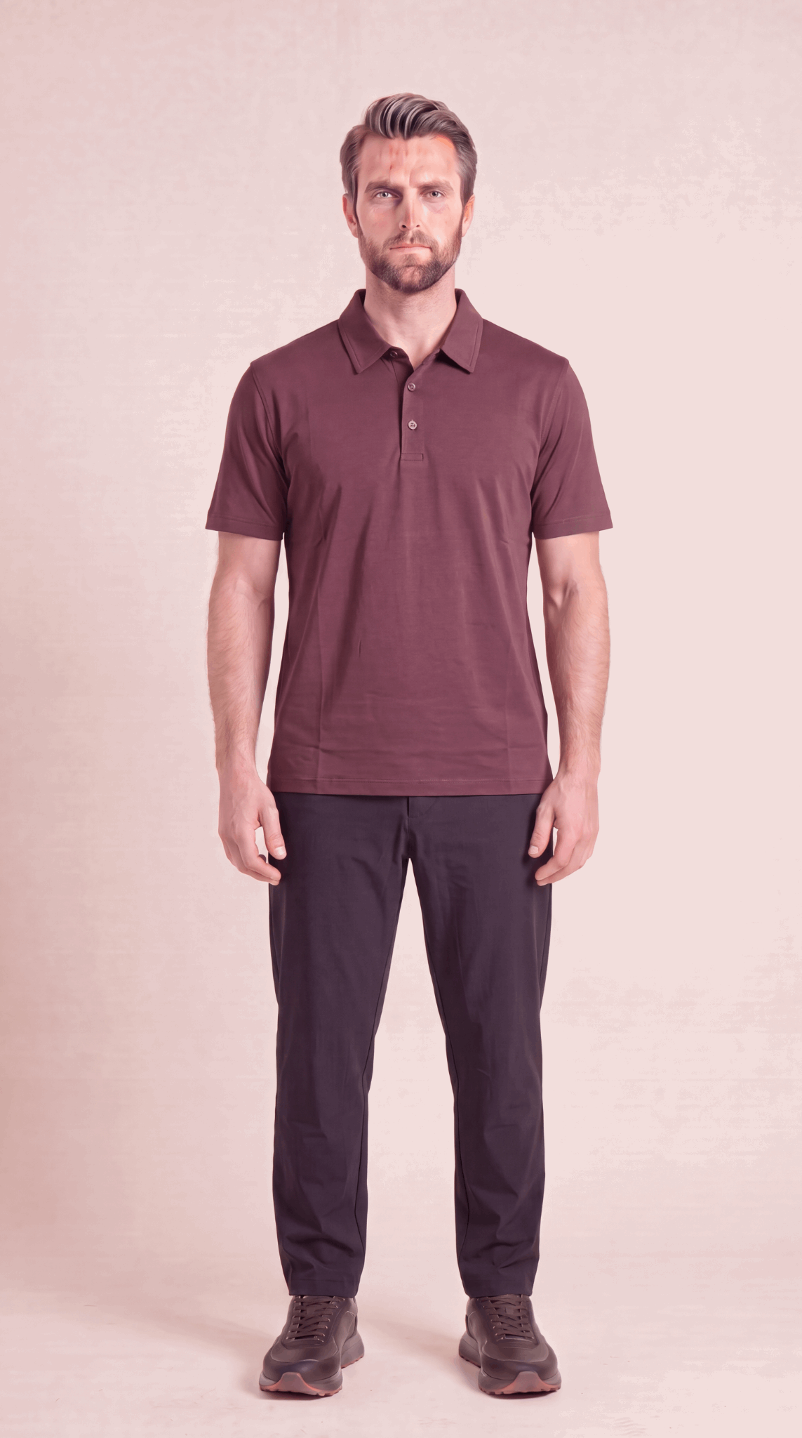 INTERLOCK SUPIMA POLO | WINE RED