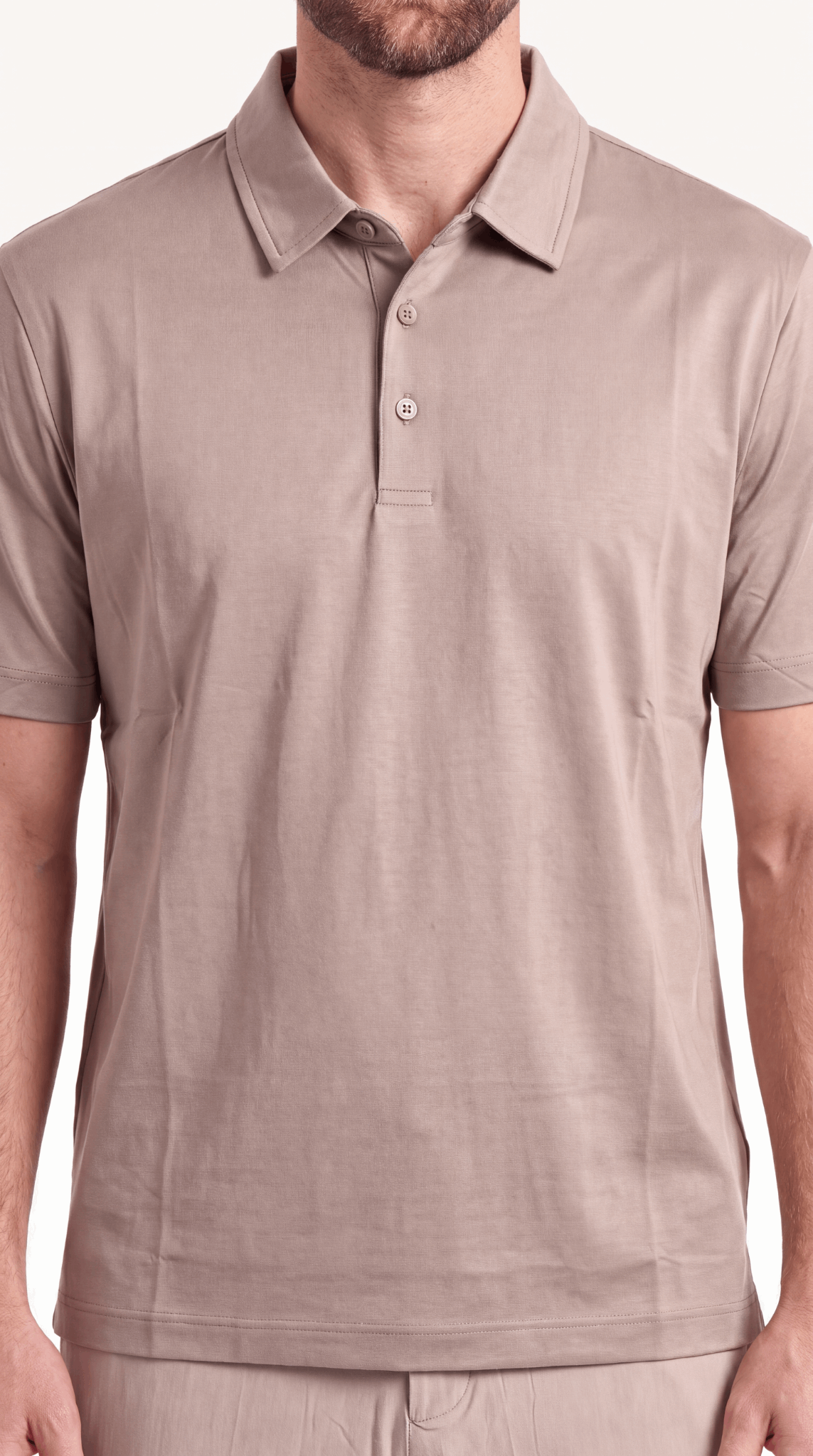 INTERLOCK SUPIMA POLO | DARK BEIGE