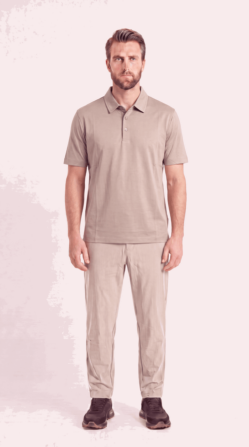 INTERLOCK SUPIMA POLO | DARK BEIGE