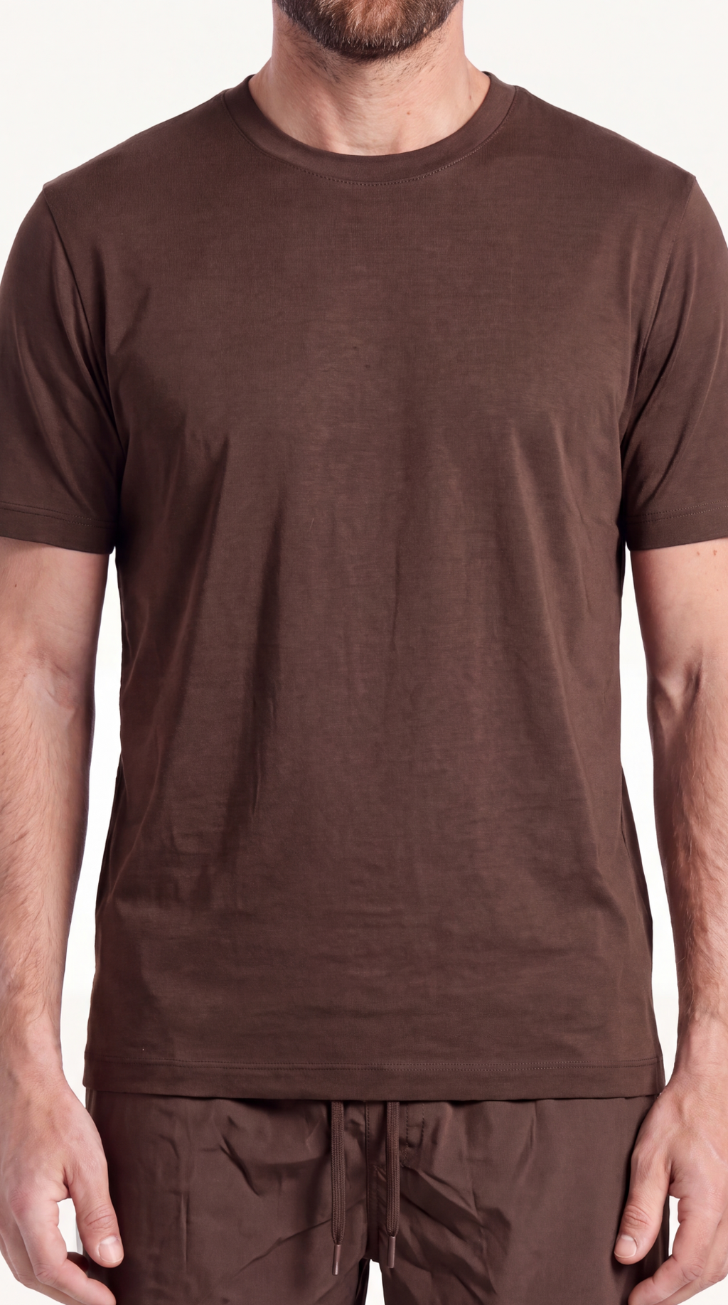 INTERLOCK SUPIMA T-SHIRT | DARK BROWN